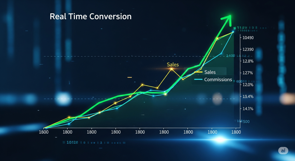  A graph from Tapfiliate's real-time reporting showing affiliate sales over time.]
