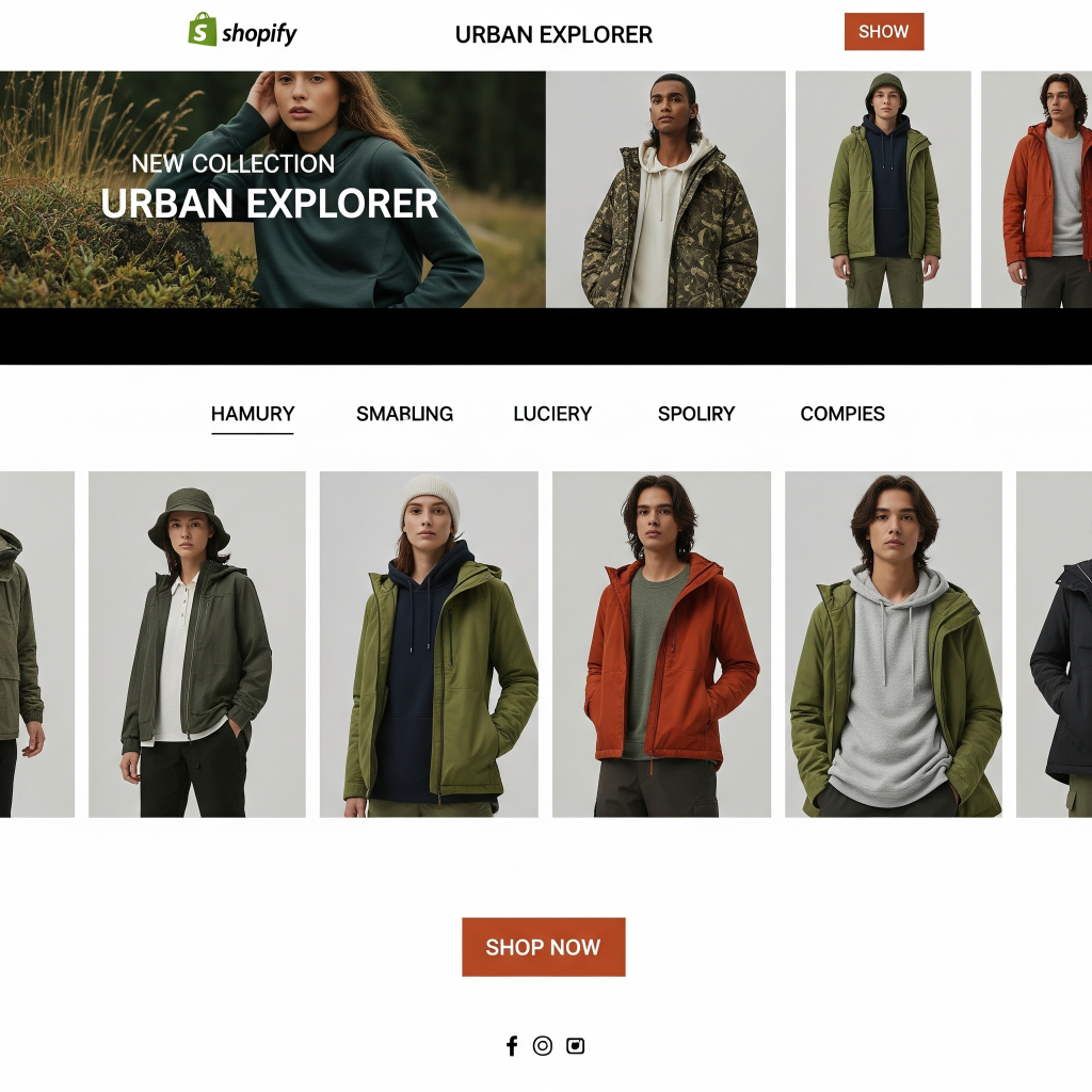 An example of a customized Shopify store selling clothing