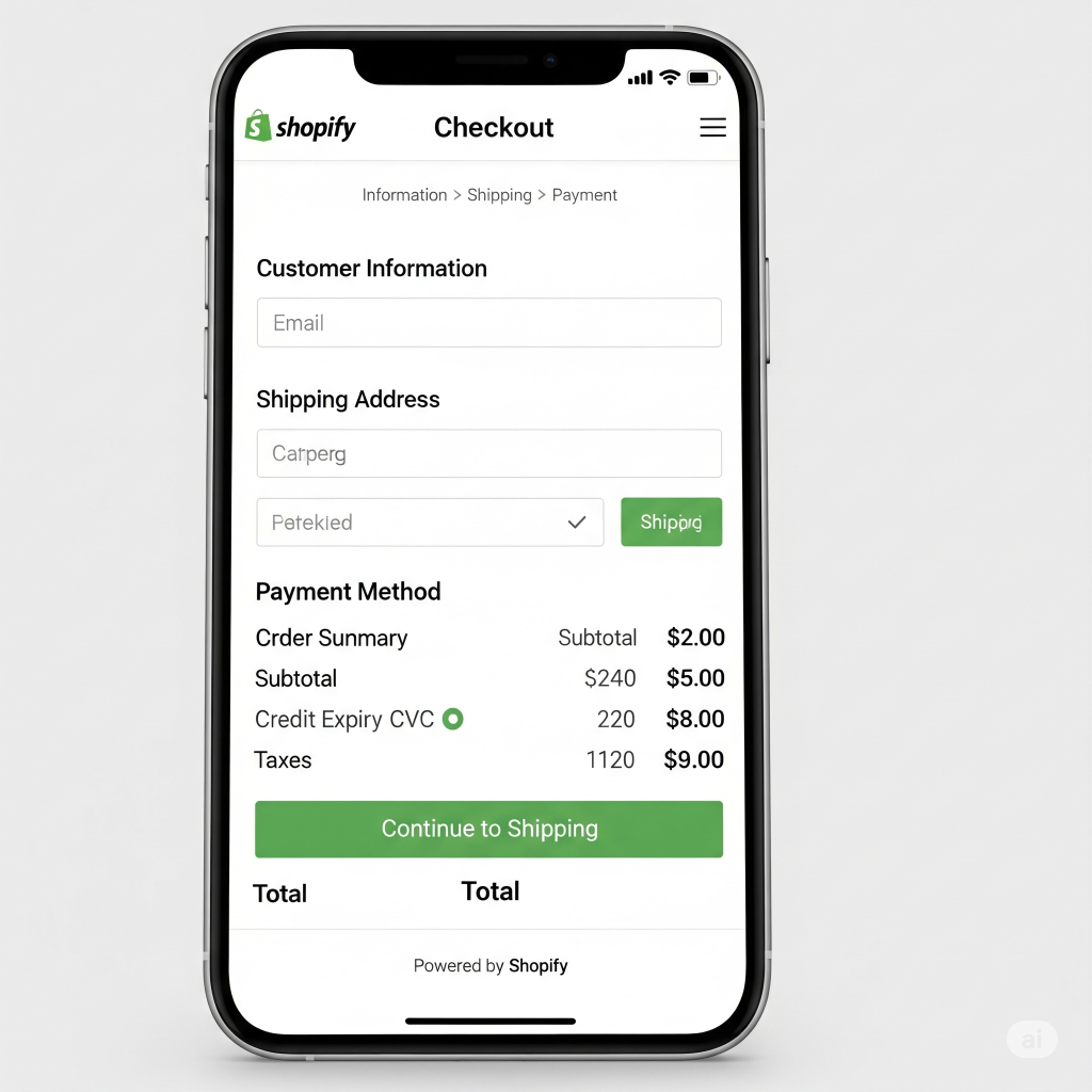 A fast and secure checkout page on a mobile device.