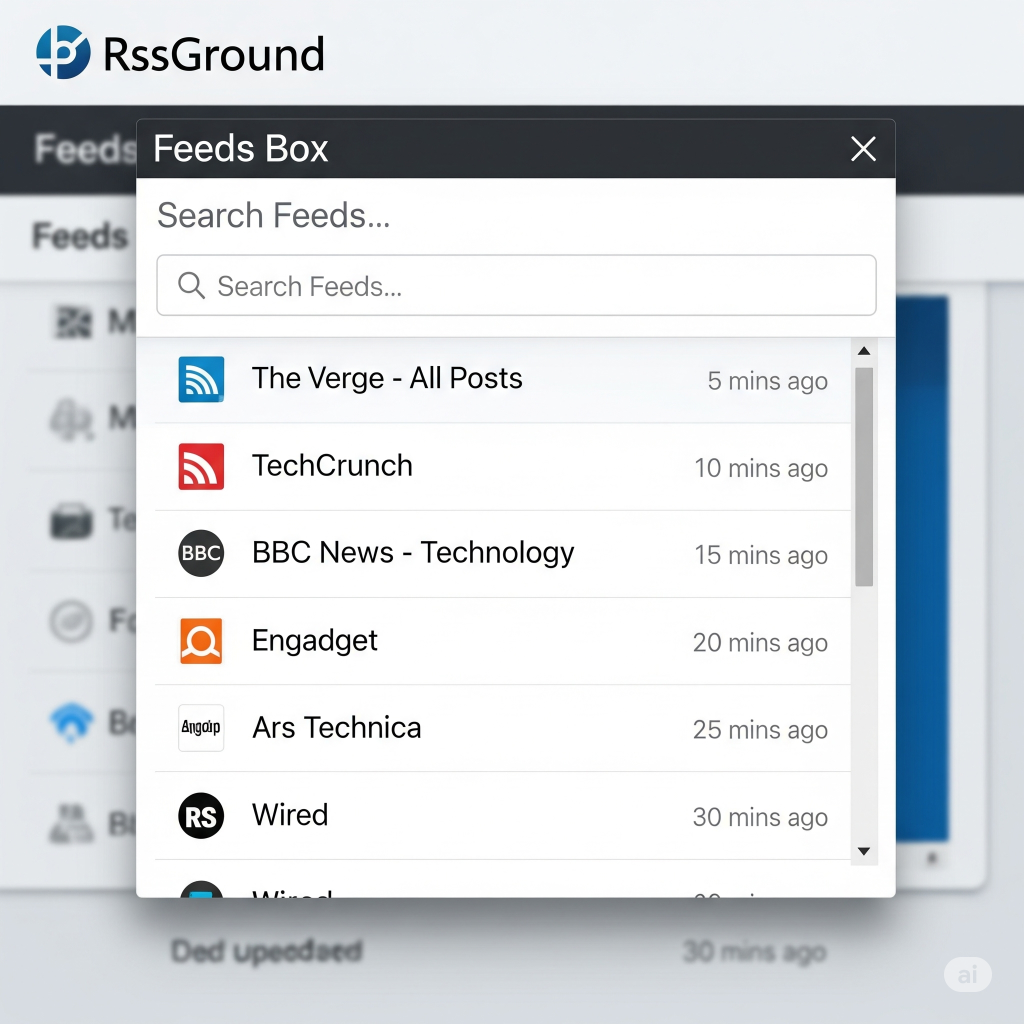 RssGround's content discovery and feed management interface.
